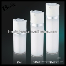 15/30/40ml round acrylic vacuum bottle with white cap, pump round acrylic vacuum bottle